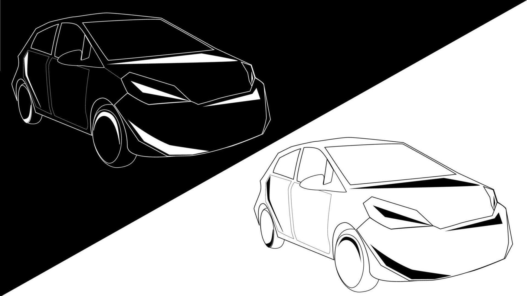 Car black and white stroke concept eps vector