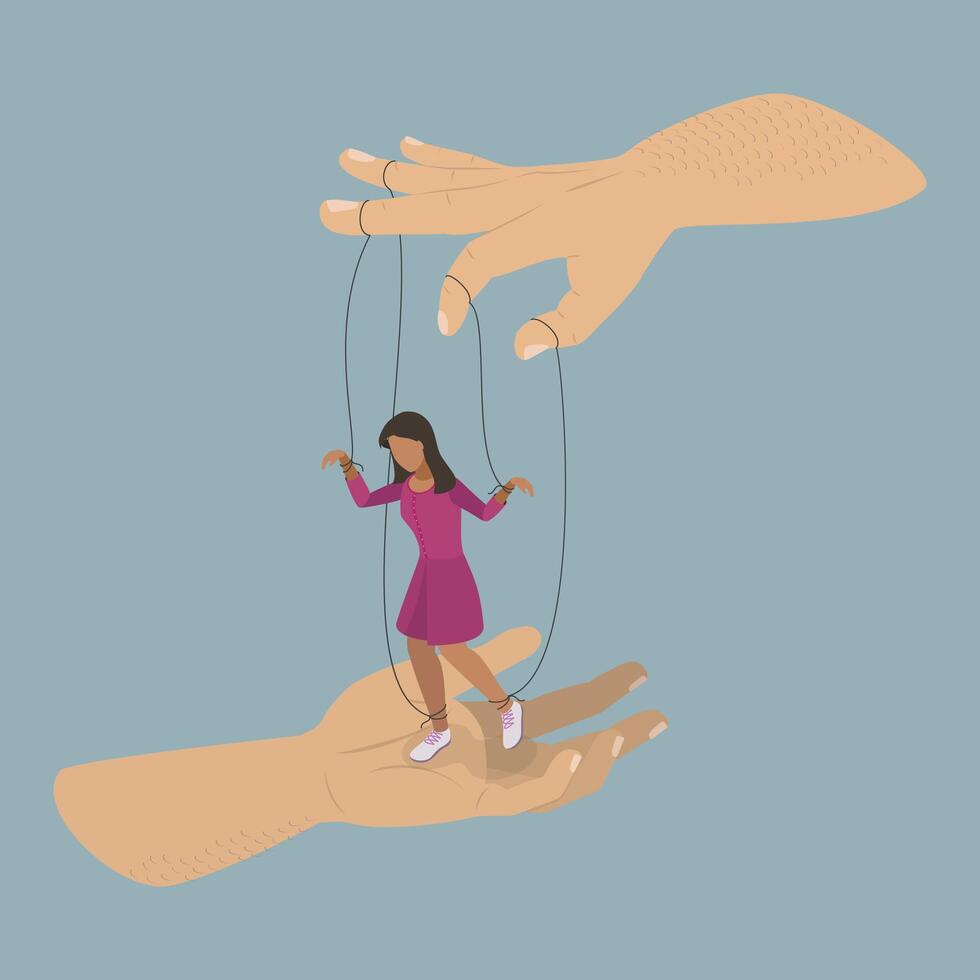 3D Isometric Flat Illustration of Toxic Relationship, Violence Against Women vector