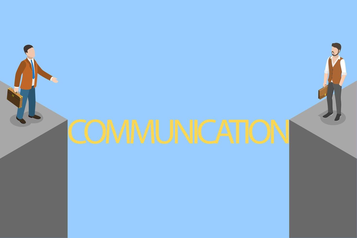 3D Isometric Flat Illustration of Importance Of Comunication, Business Cooperation vector