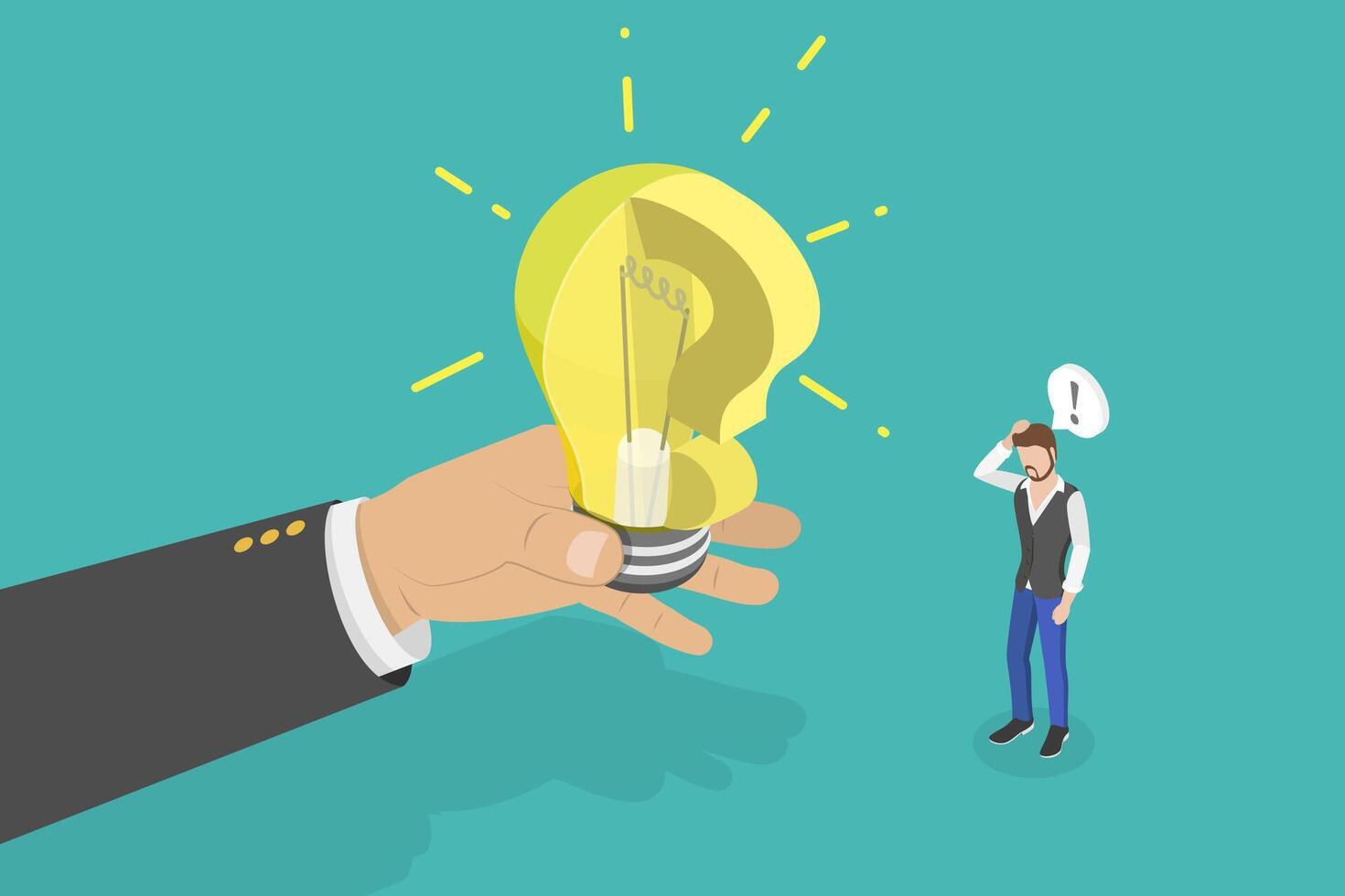 3D Isometric Flat Illustration of Business Problem, Uncertainty, Confusion and Decision Making vector