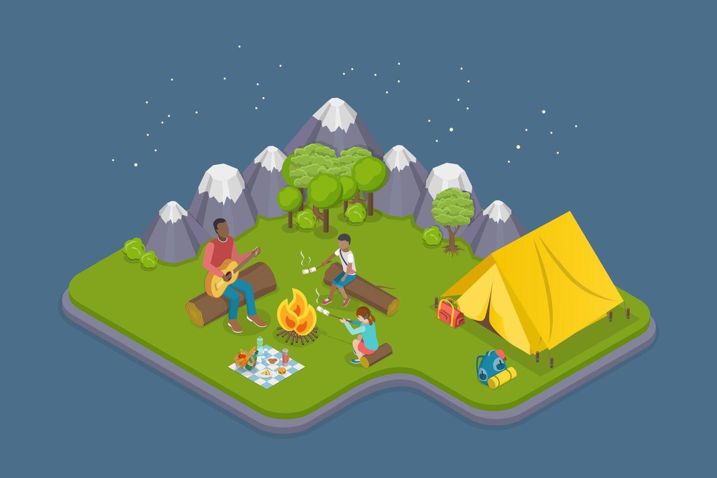 3D Isometric Flat Illustration of Care Of Mental Health, Emotion Wellness vector