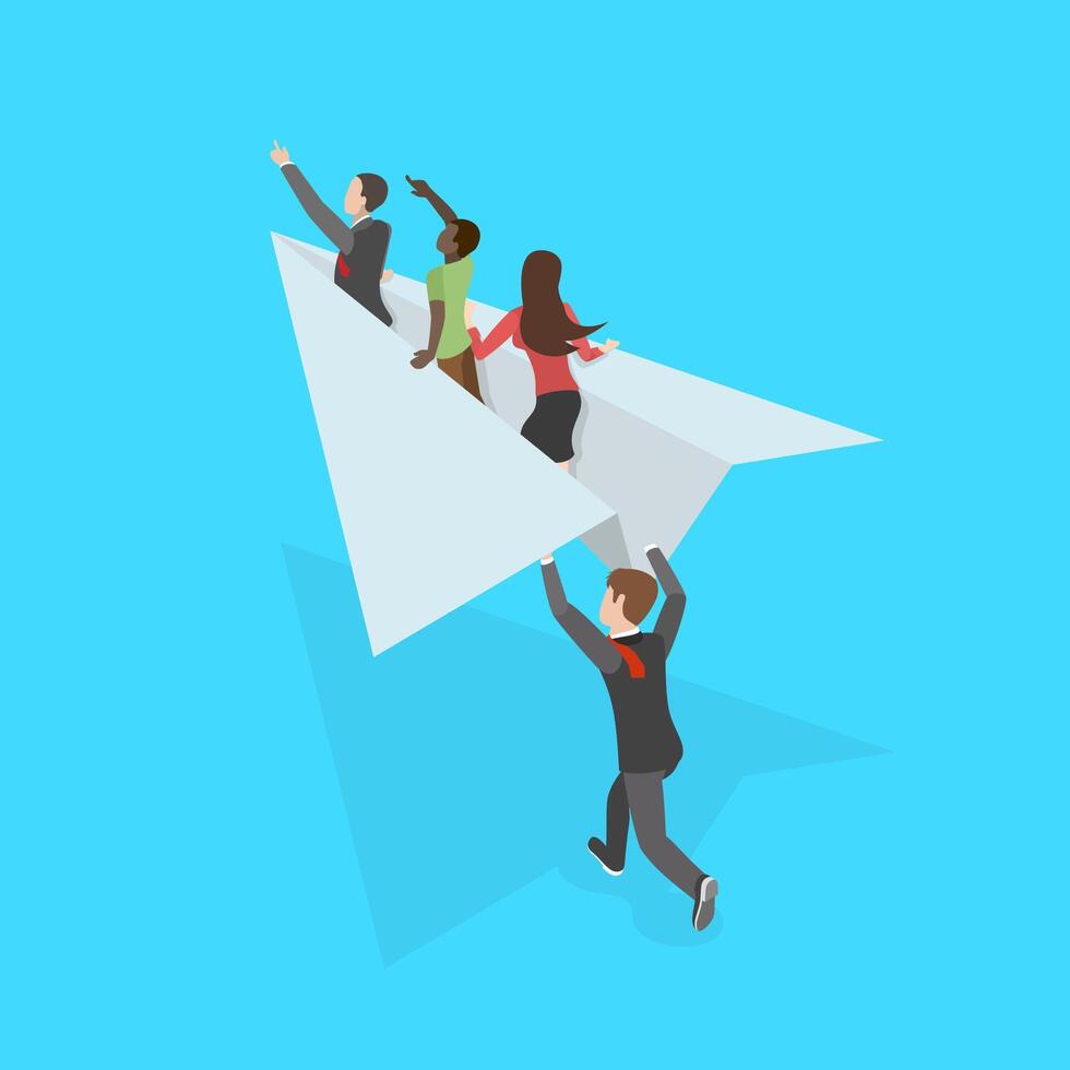 3D Isometric Flat Illustration of Mentoring, Guidance Counselor as Mentor and Teacher vector