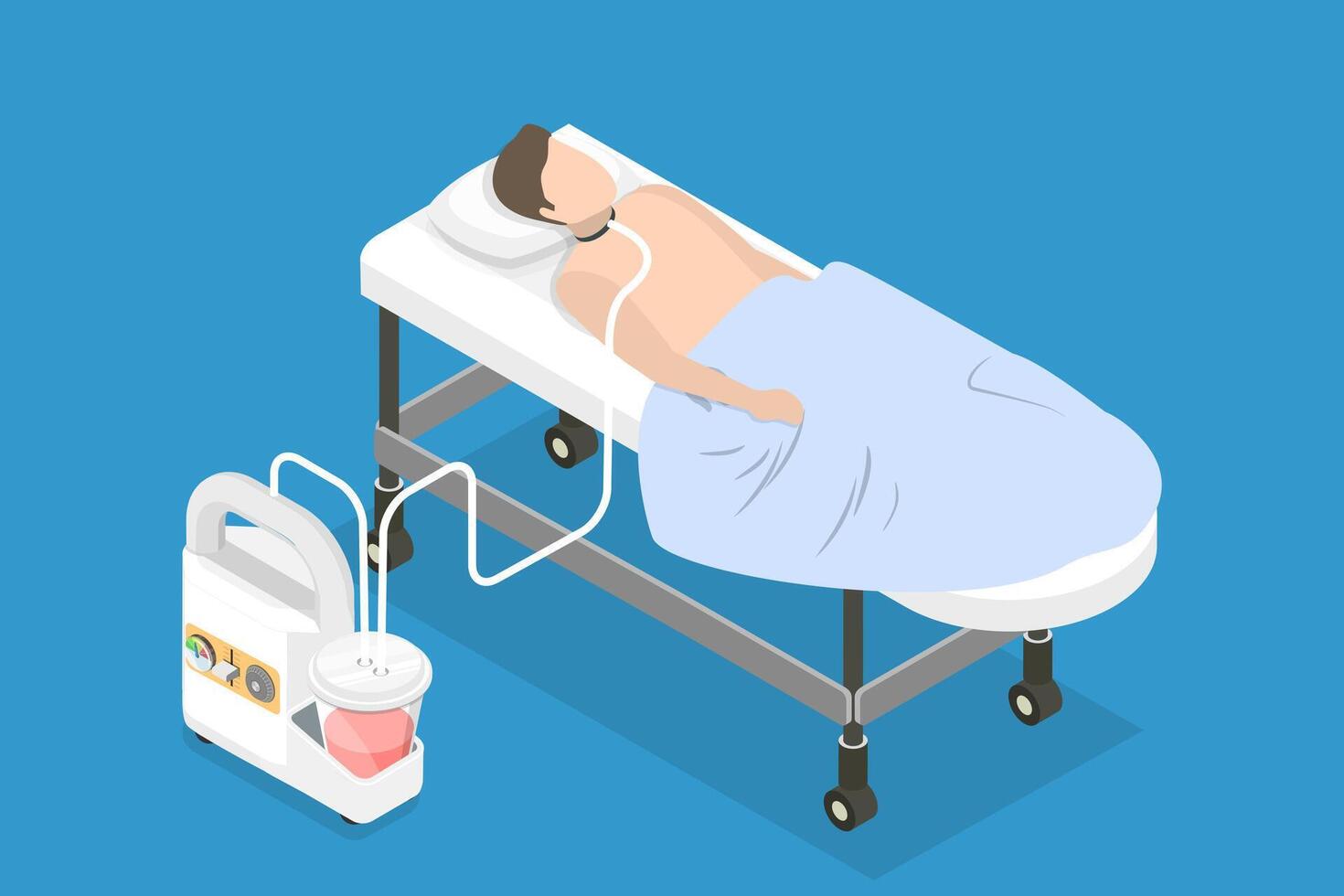 3D Isometric Flat Illustration of Suction Adult Nares , Patient Treatment Procedure vector