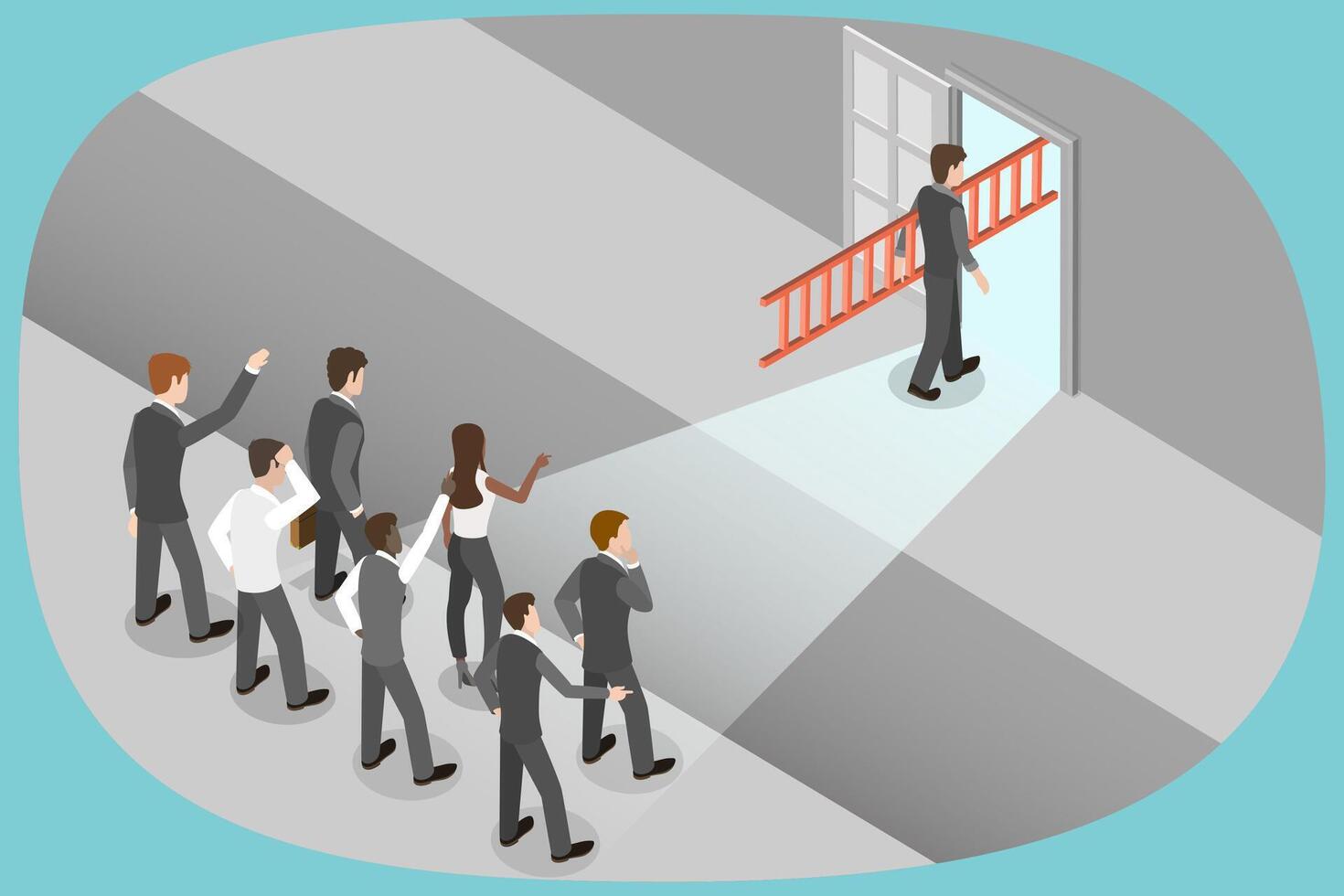 3D Isometric Flat Illustration of Patent Ownership, Business Advantage vector