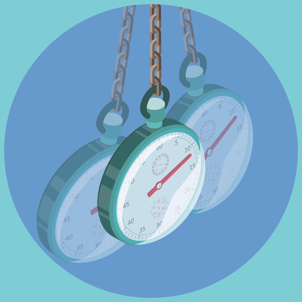 3D Isometric Flat Illustration of Hypnosis, Pendulum Swinging vector