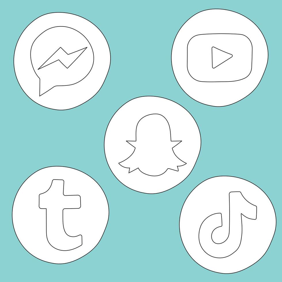 Simple Social Media Logos vector