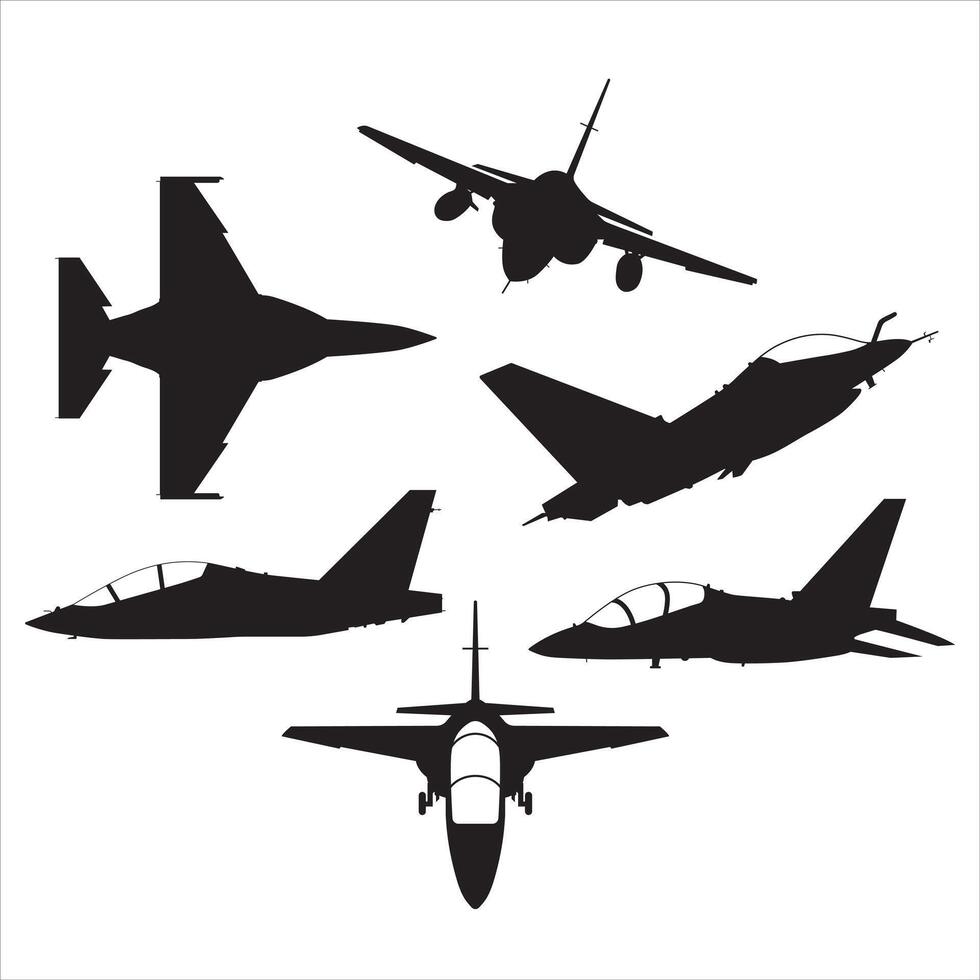 Alenia Aermacchi M-346 Master and Airplane Silhouette vector