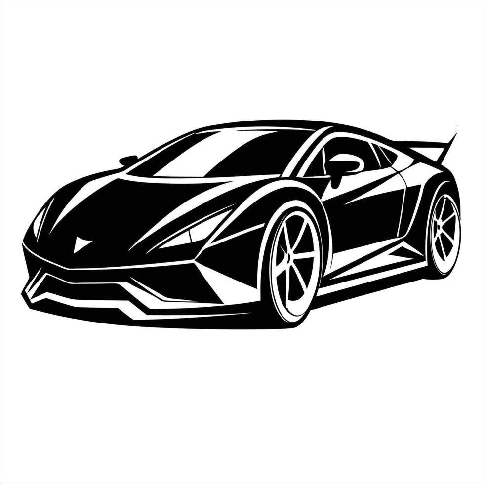 Minimalist Sleek Car Black-and-White Sports Vehicle Design vector
