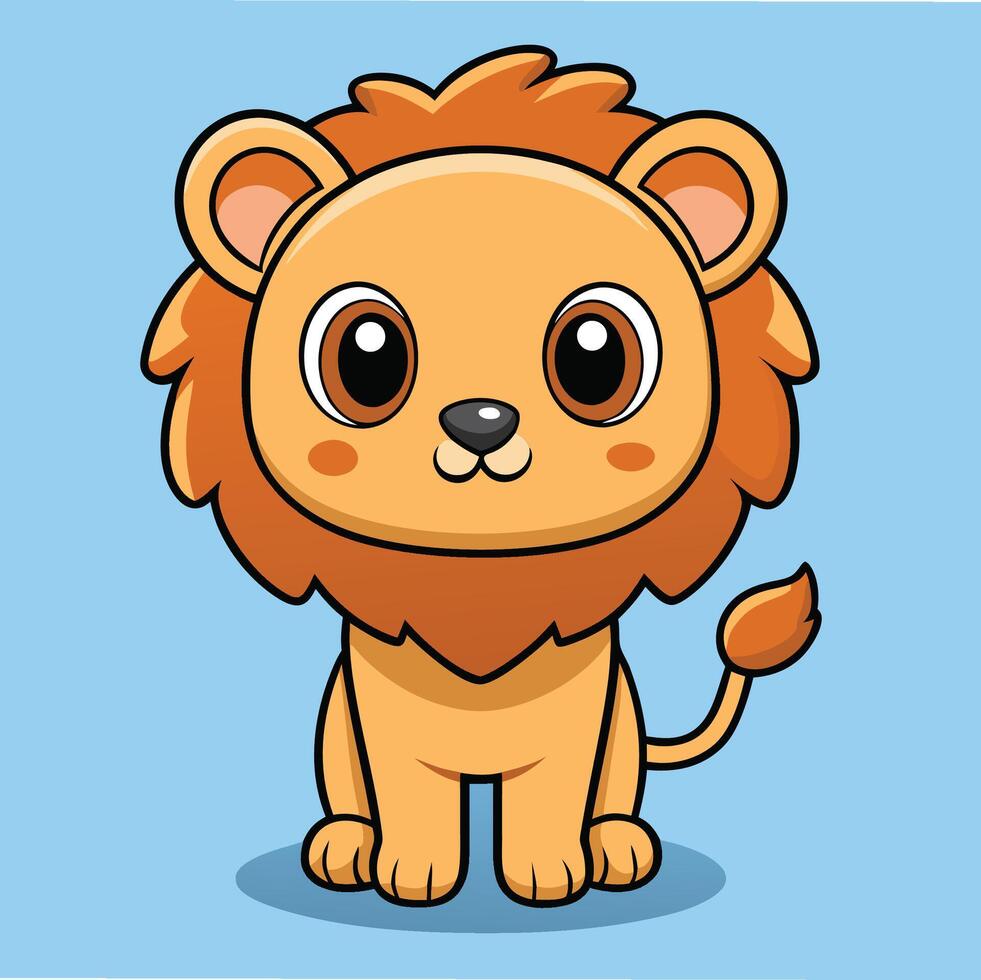 Cute Lion illustration vector