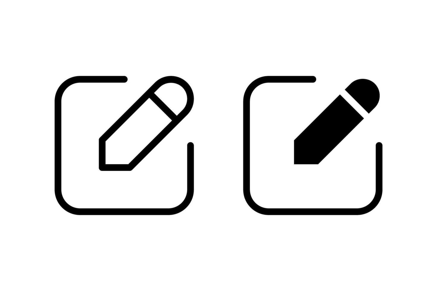 pencil inside a square, representing editing, writing, or modification. minimalist design suitable for web and apps vector