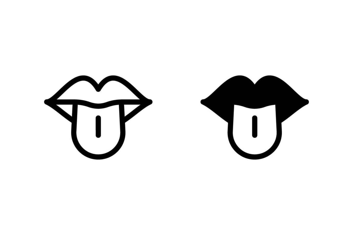 Mouth with the tongue sticking out. Simple graphic representation for medical, anatomical, or expressive designs vector