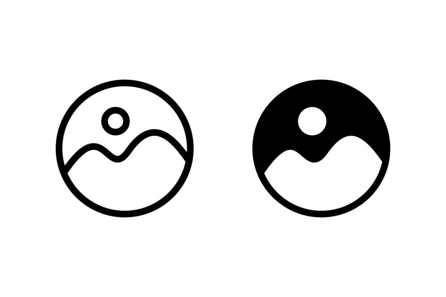 Image gallery icon set vector
