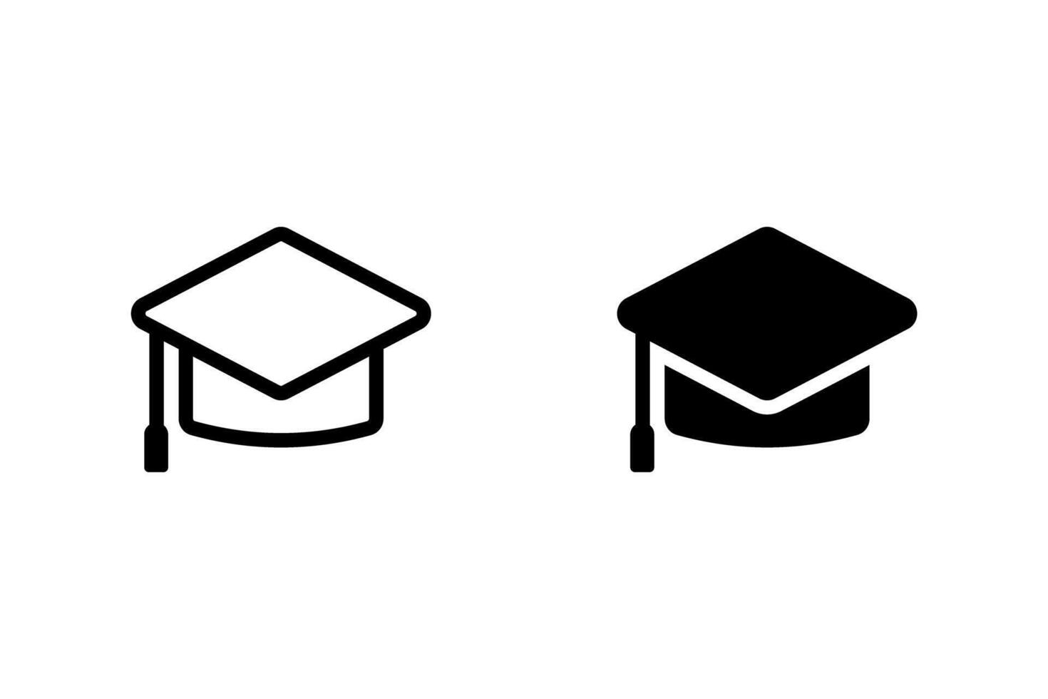 Graduation cap icon set. Perfect for representing education, graduation ceremonies, academic achievements, and online learning platforms vector