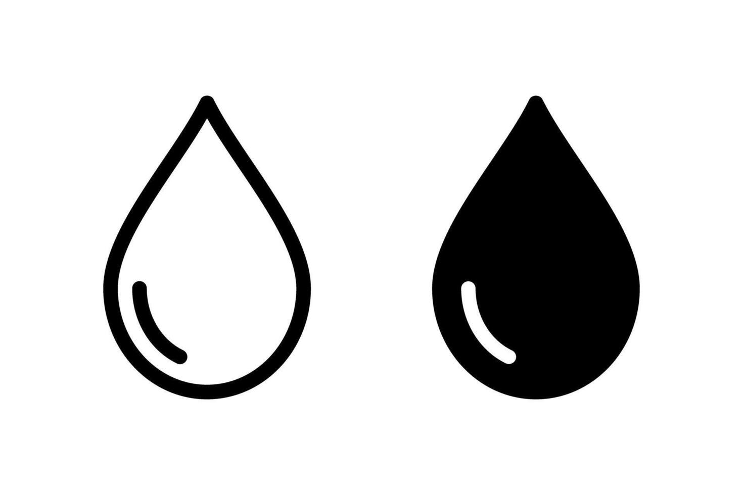 Water drop icon set. Perfect for representing hydration, purity, cleanliness, and various concepts related to water and liquids vector