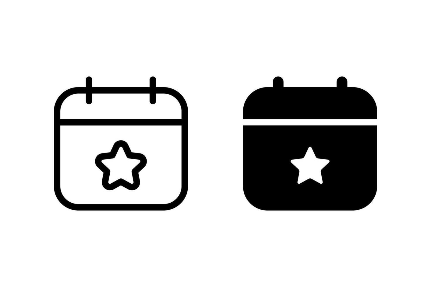 calendar icon set. featuring a star symbol. Perfect for representing event, schedules, reminders, favorites, and important dates vector