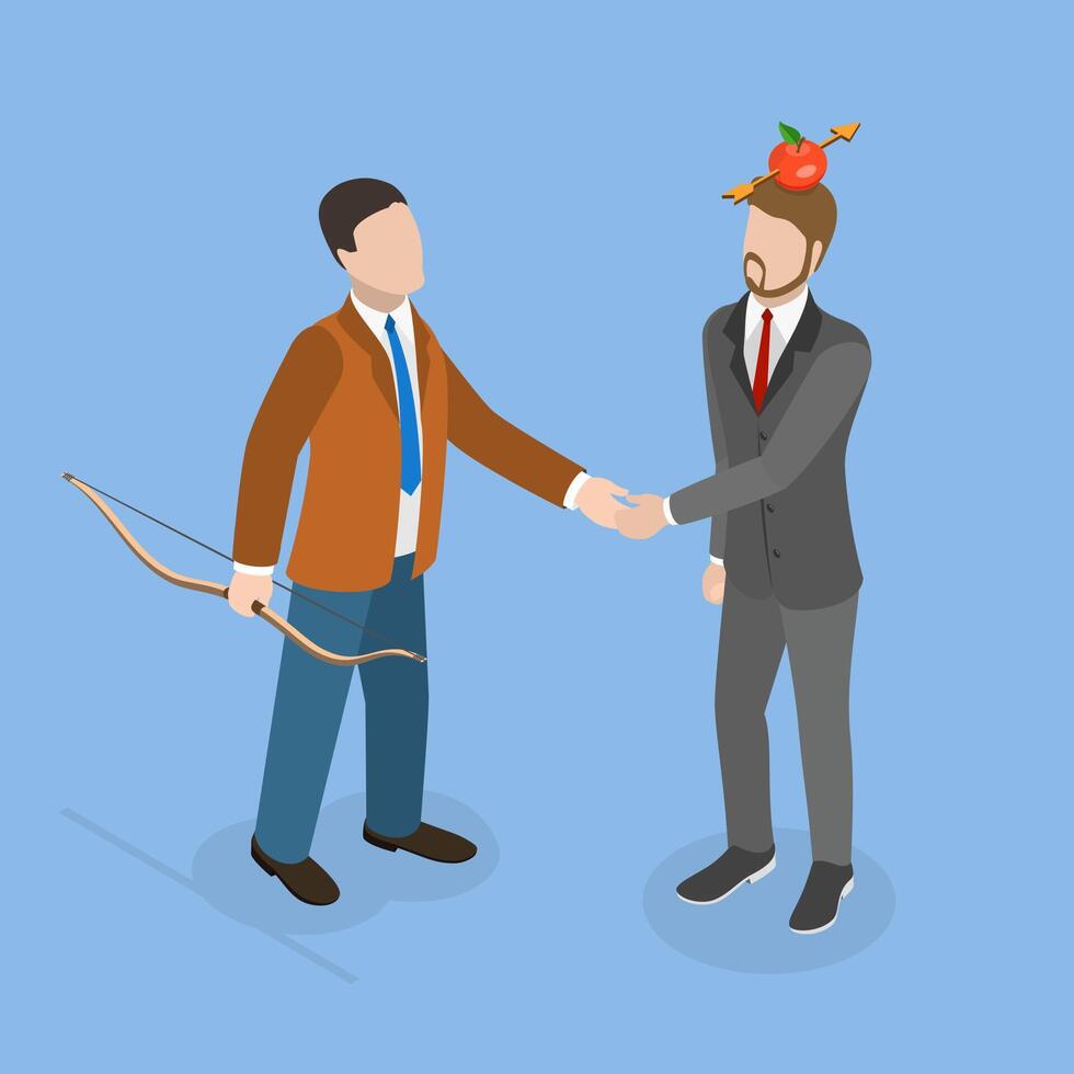3D Isometric Flat Illustration of Trusted Partner, Successful Cooperation vector