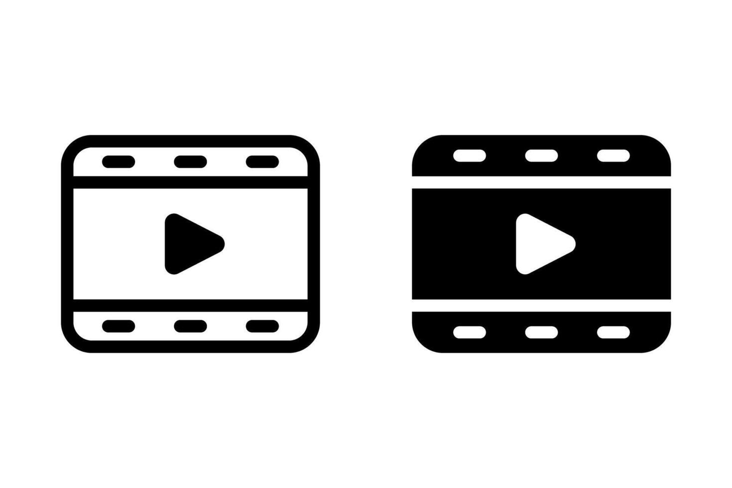 player or movie film icon set. Perfect for websites, applications, and graphic design projects related to media, entertainment, and technology vector