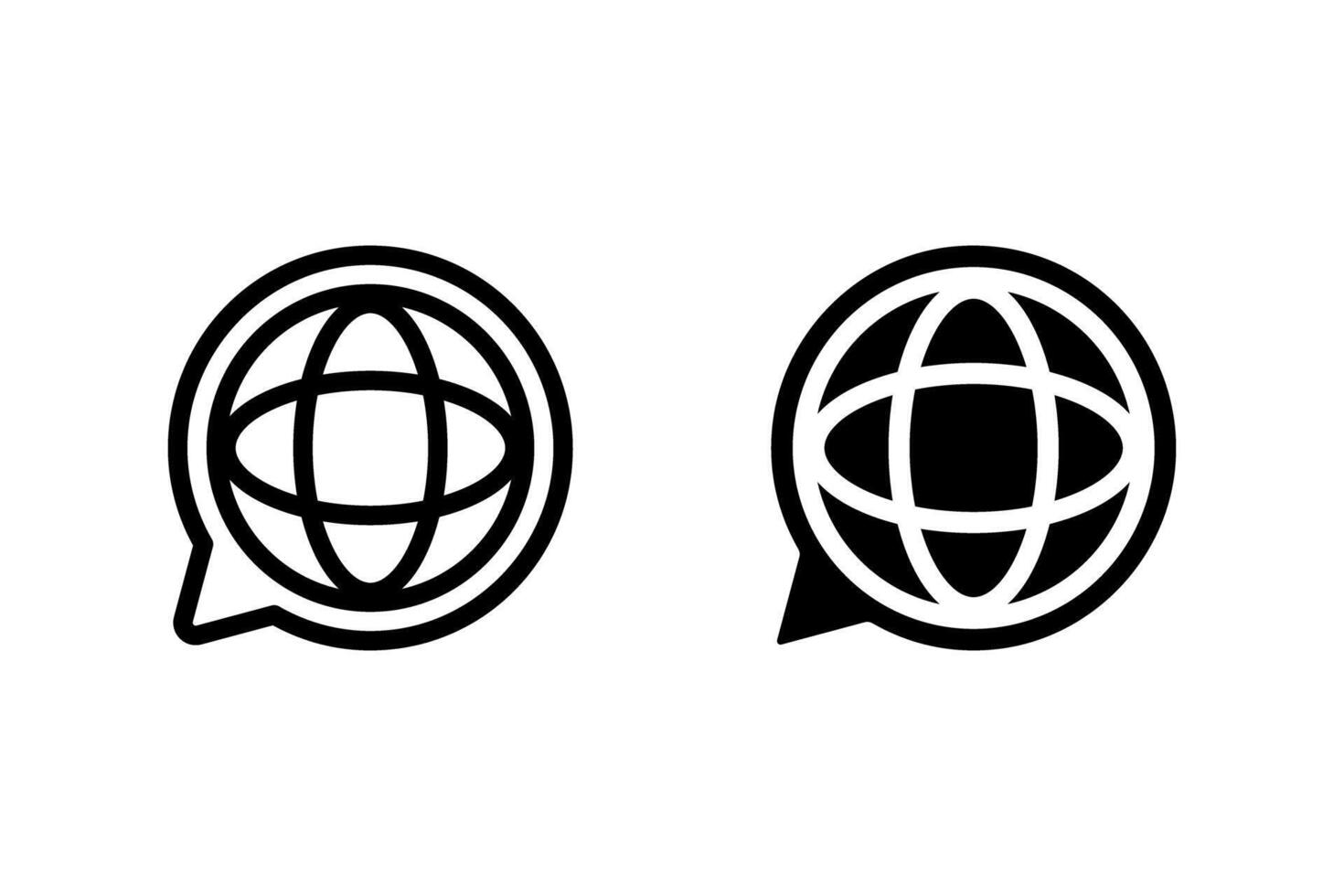 global communication icon set. network, and international connection vector