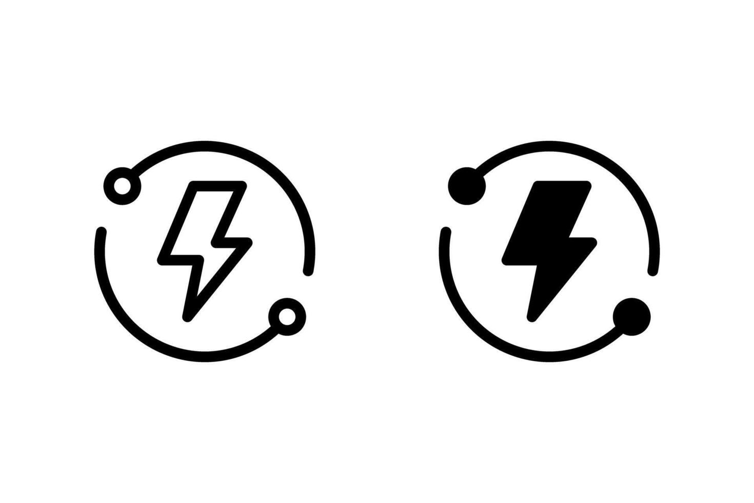 Lightning bolt icon set. Perfect for use in web design, mobile apps, print materials, and any project requiring energy or electricity symbol vector