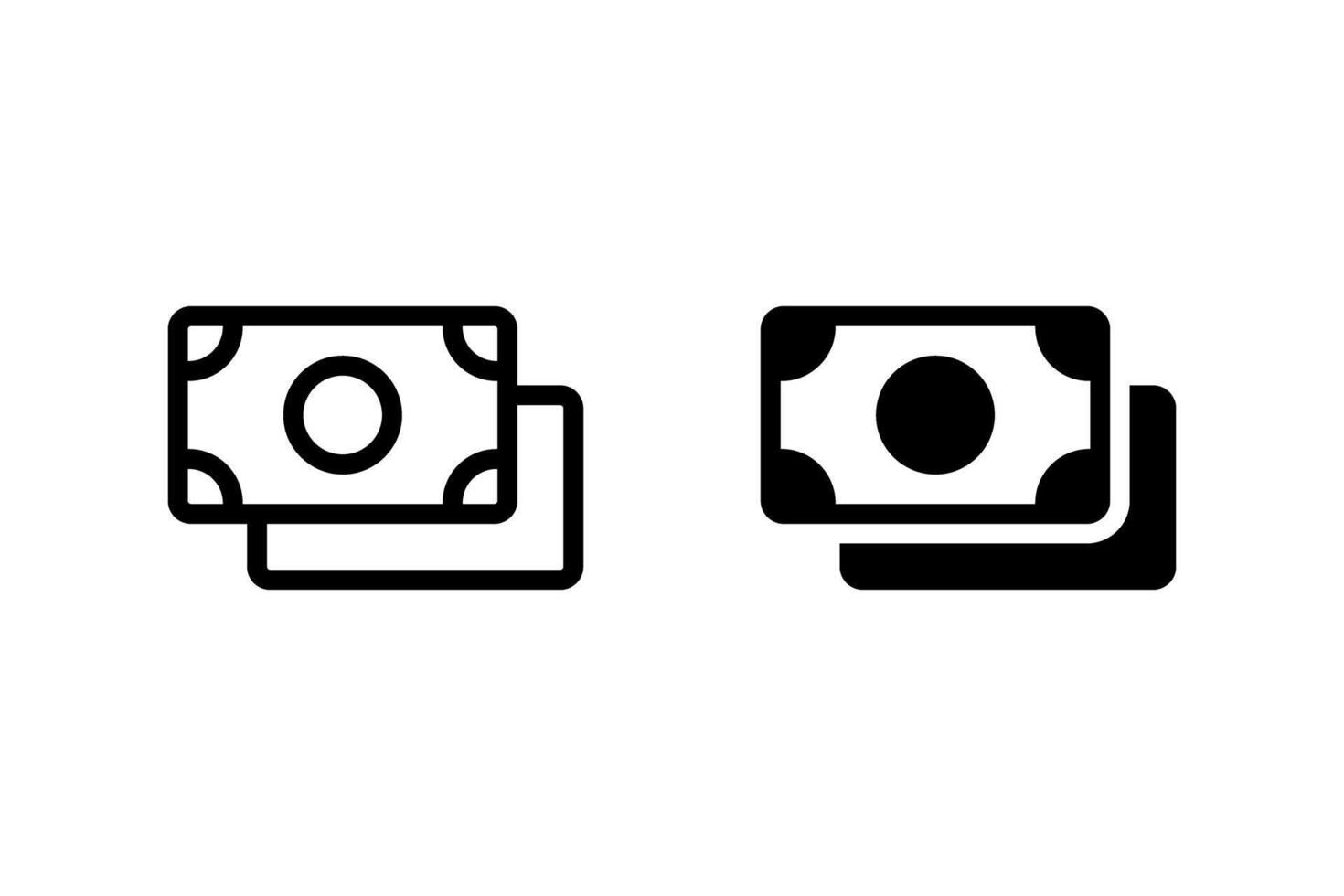 Stack of money or banknotes icon. Represents financial success, currency, payment, and wealth. Perfect for website icons, mobile apps, and other vector