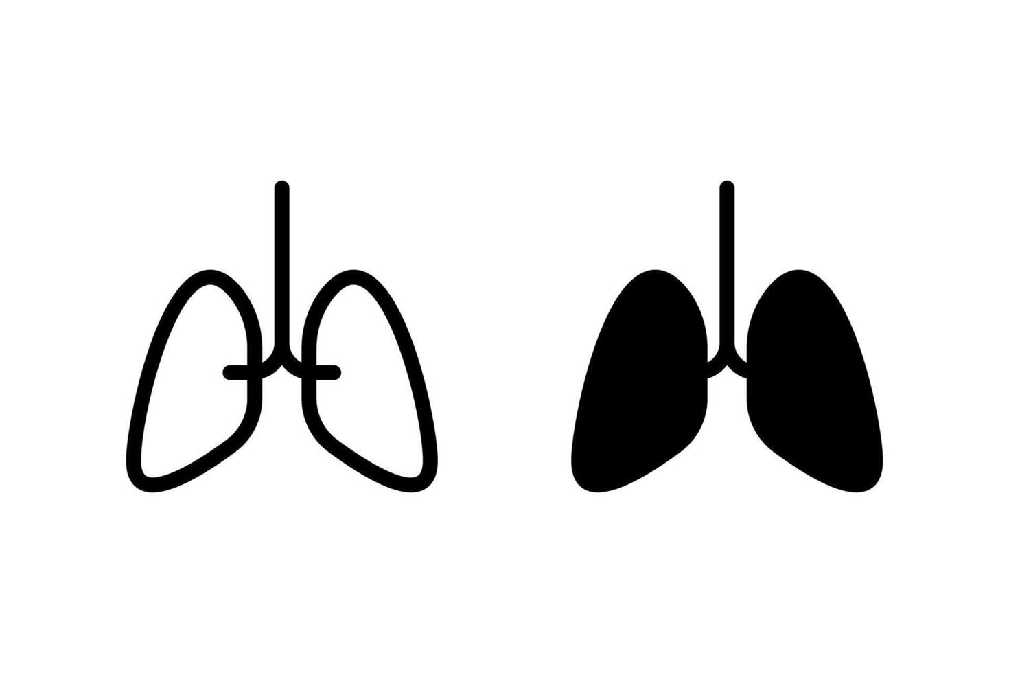 human lungs icon set. perfect for healthcare, medical, or educational illustrations. simple, and easily adaptable for various design purposes vector