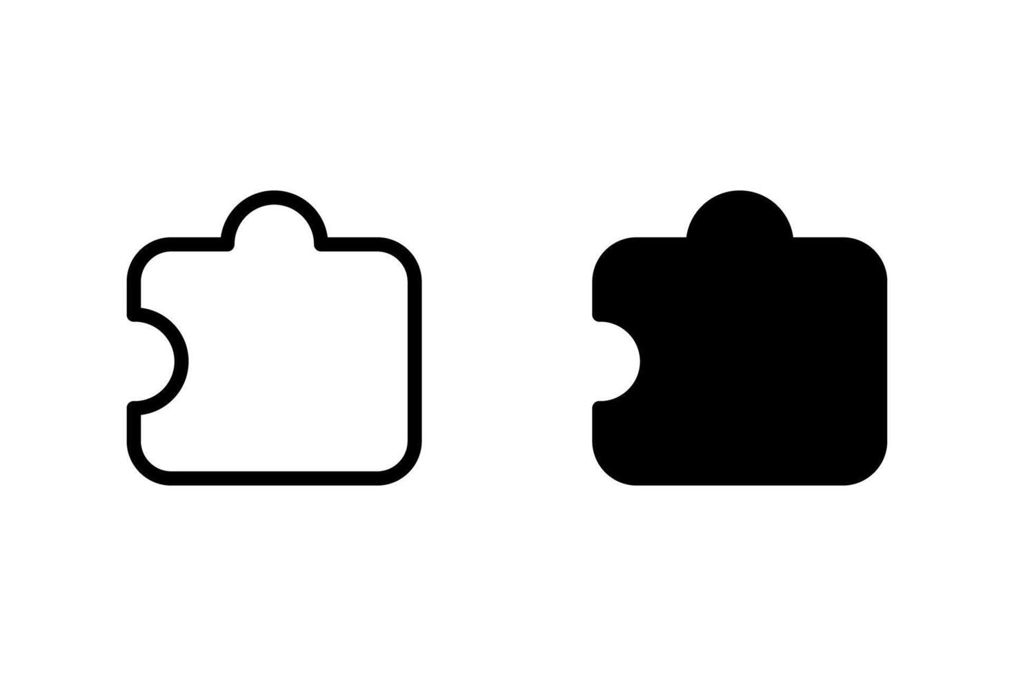 Puzzle piece icon set. Perfect for conveying concepts of connection, solution, teamwork, and problem-solving. vector