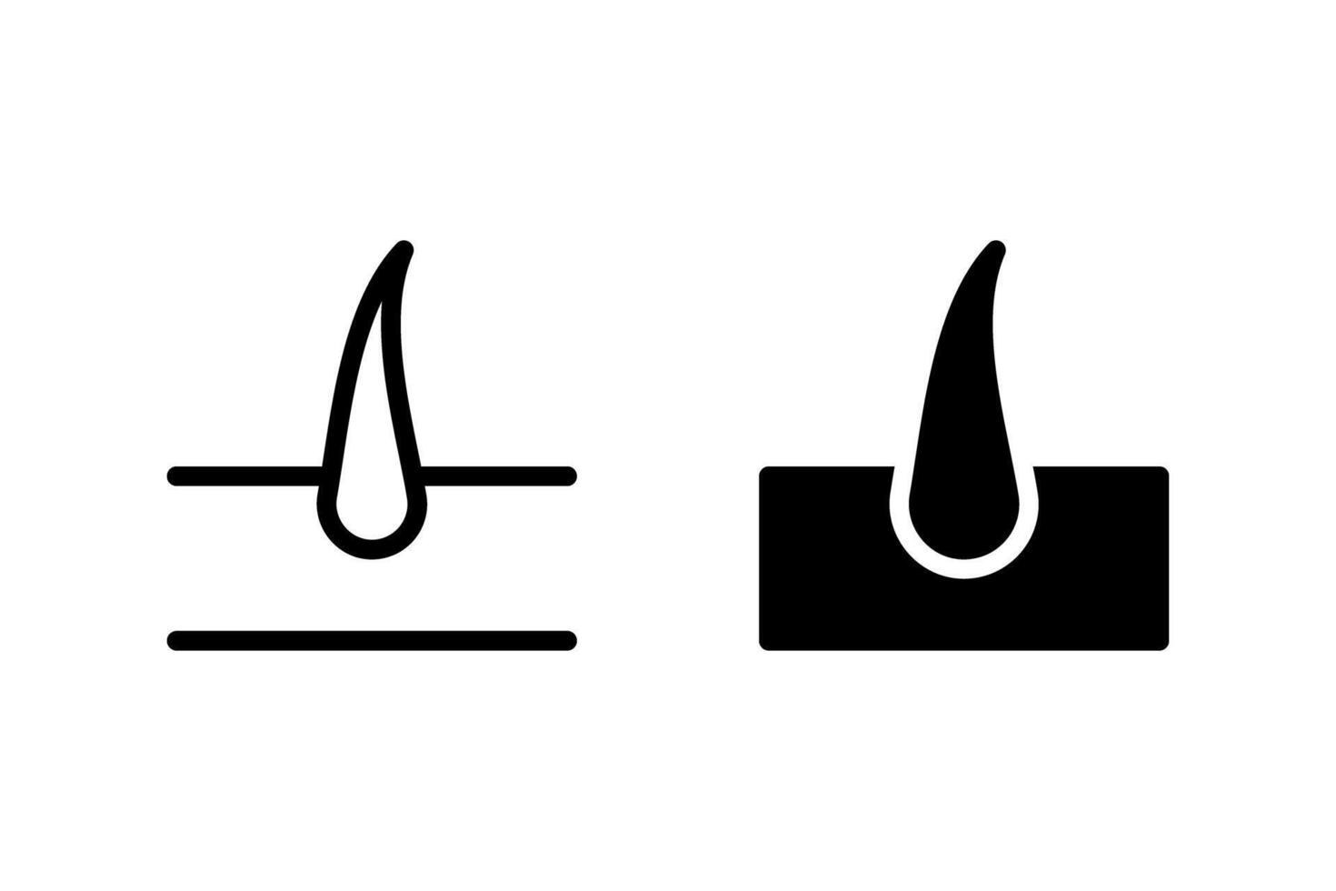 hair follicle icon set. Perfect for dermatology, beauty, and health related designs. Minimalist style vector