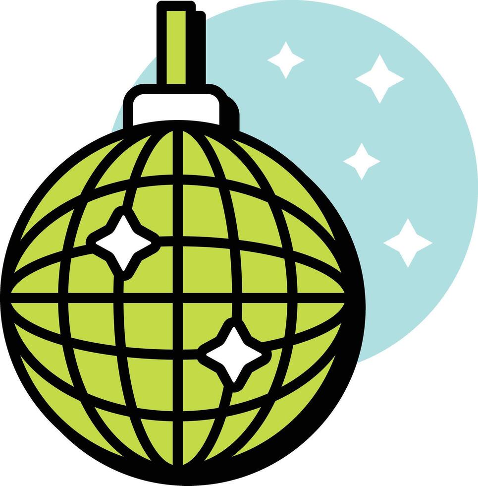 Disco Ball Party Circle Color Outline Icons Packs and Illustrations vector