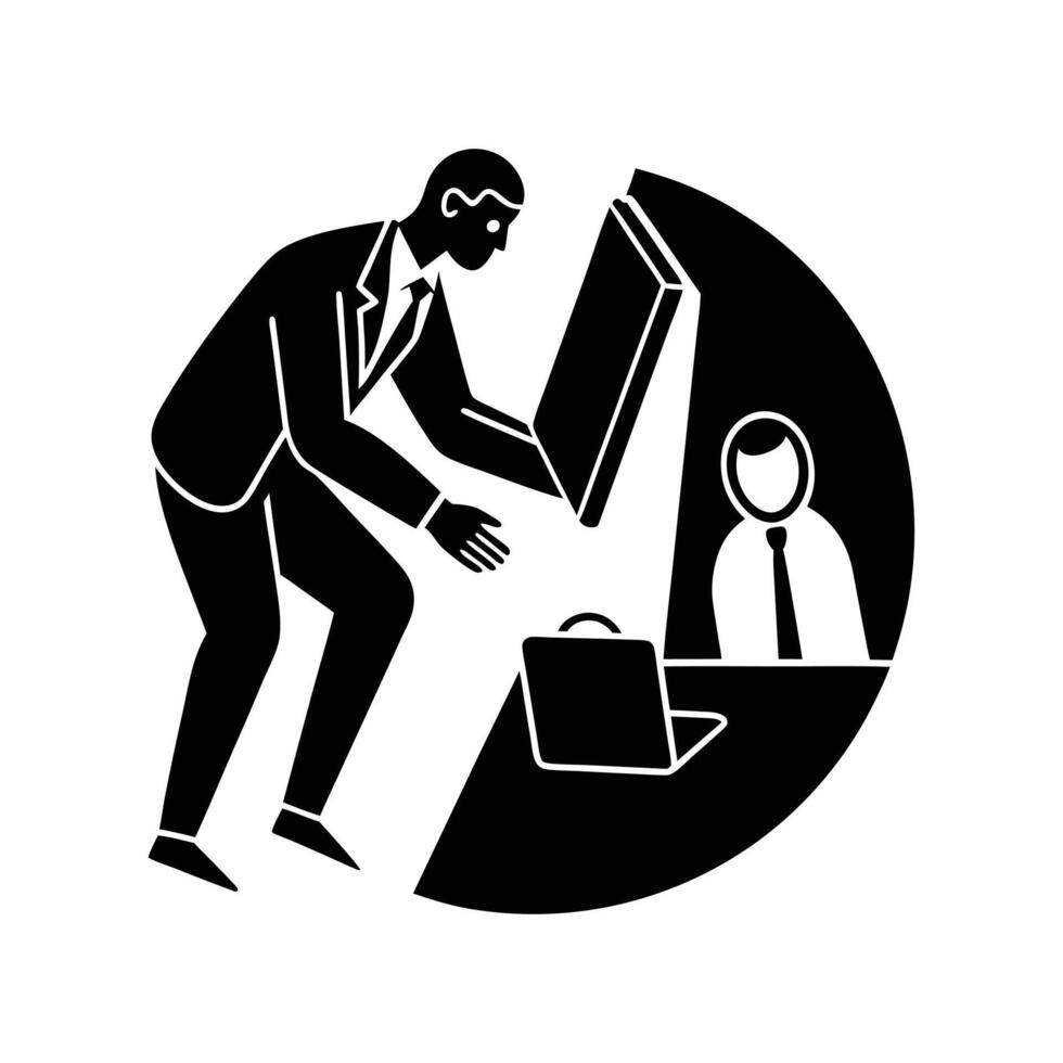Tired Worker Burnout Icon vector