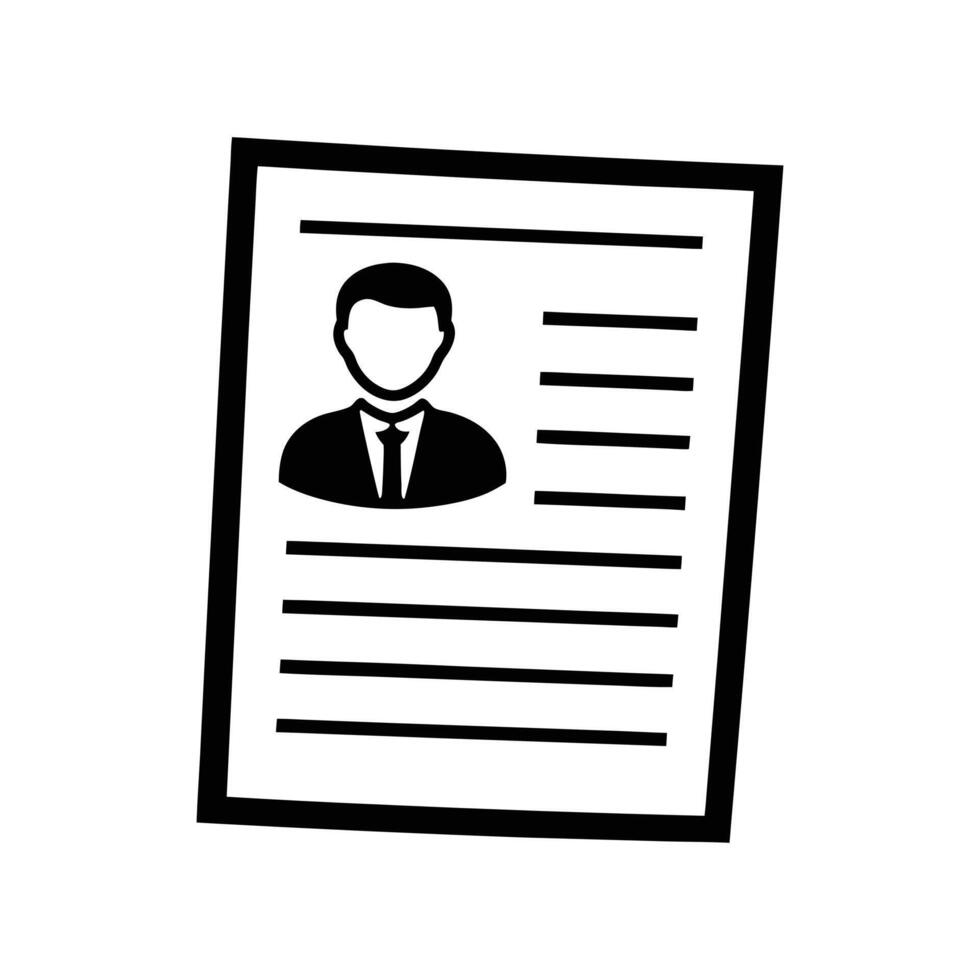 Candidate Resume Icon For Job Application And Employment Search vector