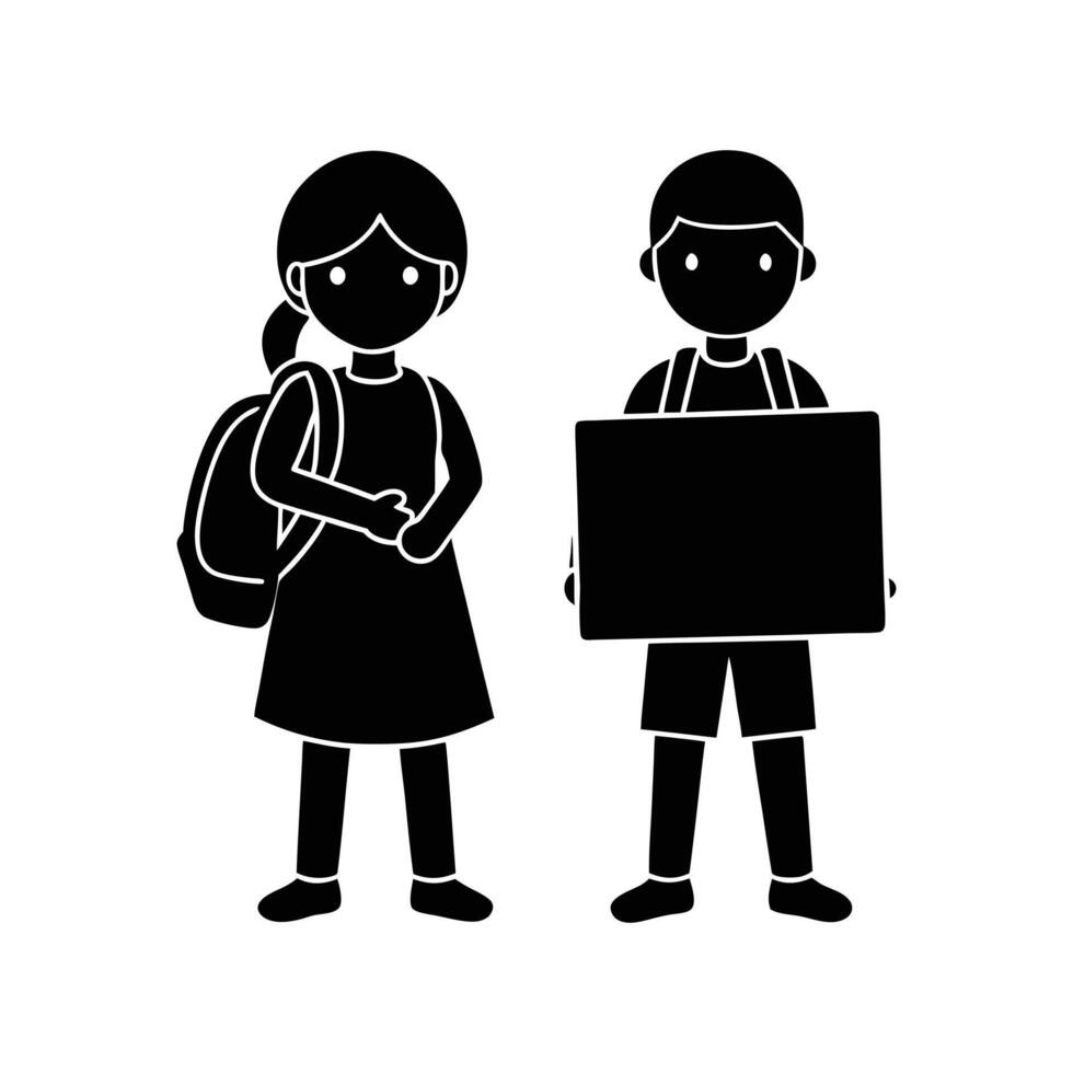 Icon of two people holding hands representing friendship, community, or couple relationship in solid black silhouette vector