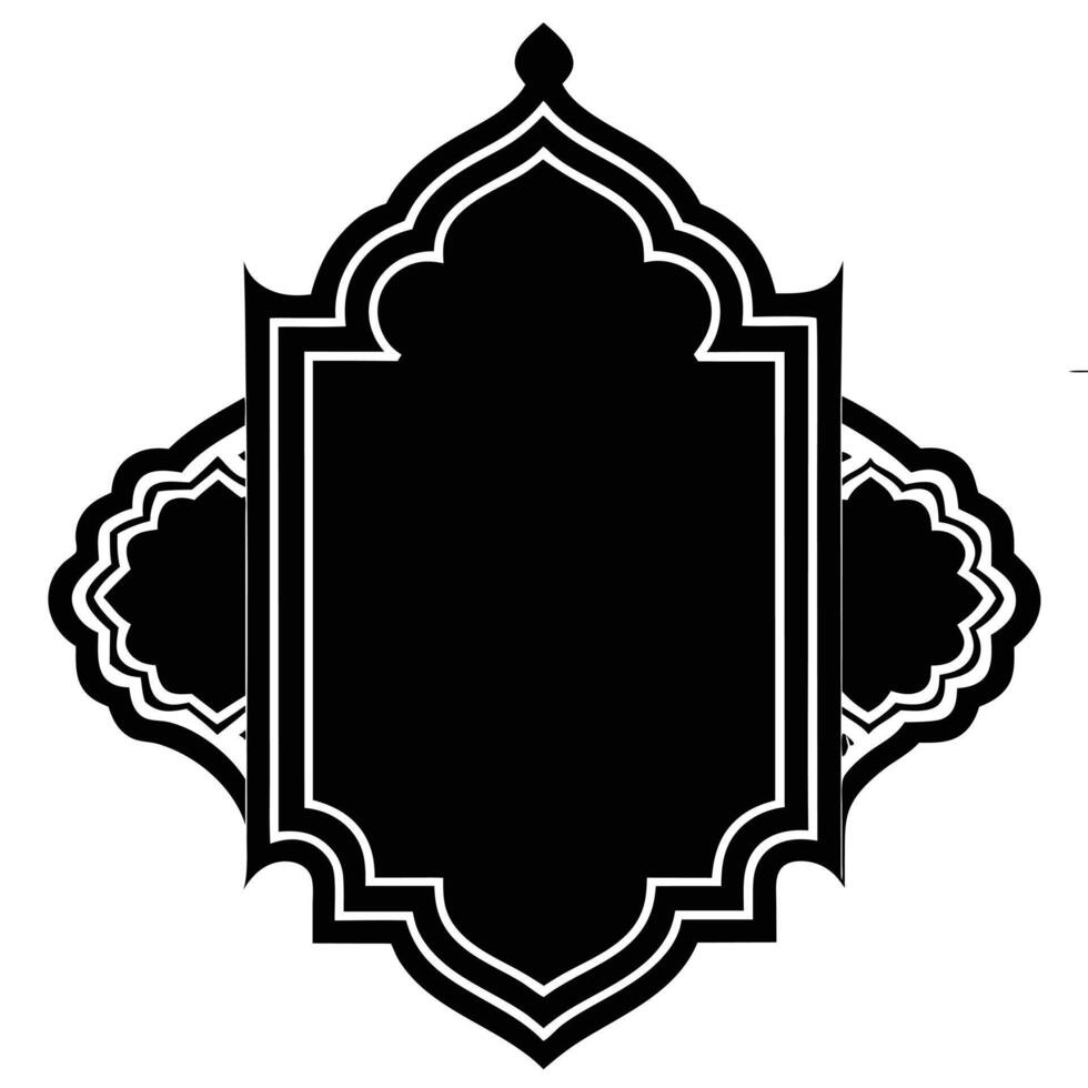 Elegant Black And White Islamic Frame Design For Festive Greetings Decoration vector