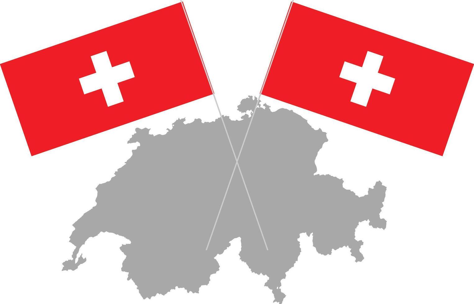 Switzerland Map And Flag vector
