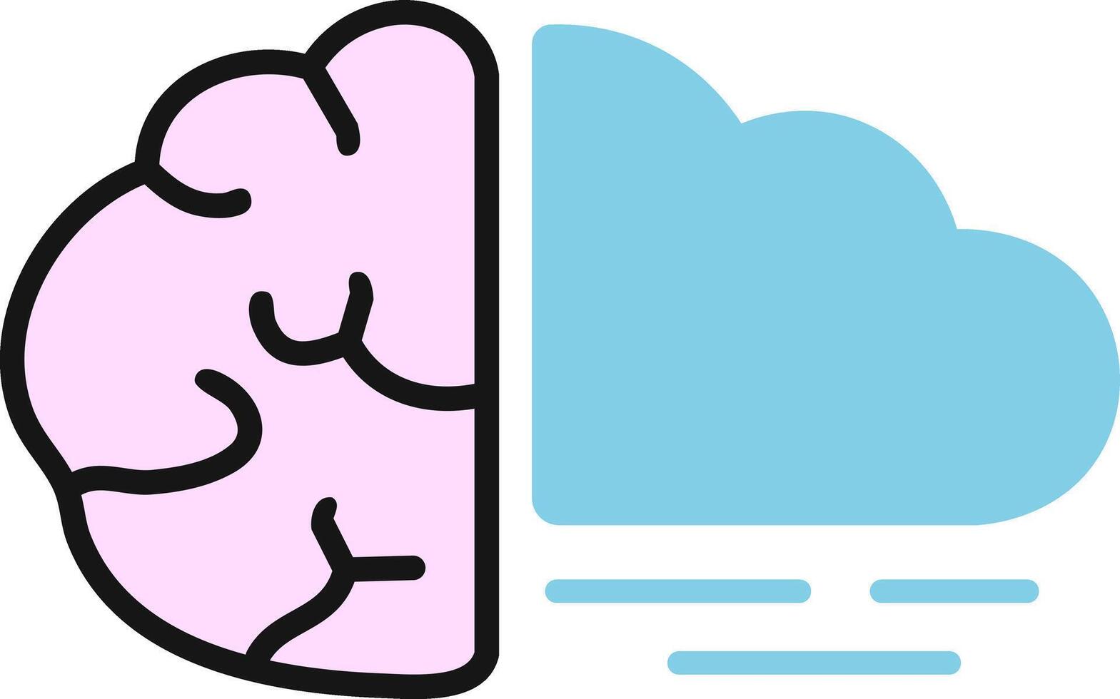 Flat Design Brain Fog Icon Representing Mental Fatigue vector