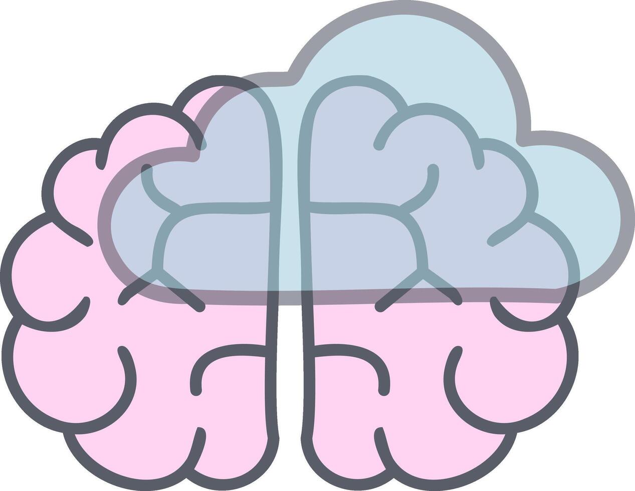 Simple Brain Fog Illustration with Cloudy Head Concept vector