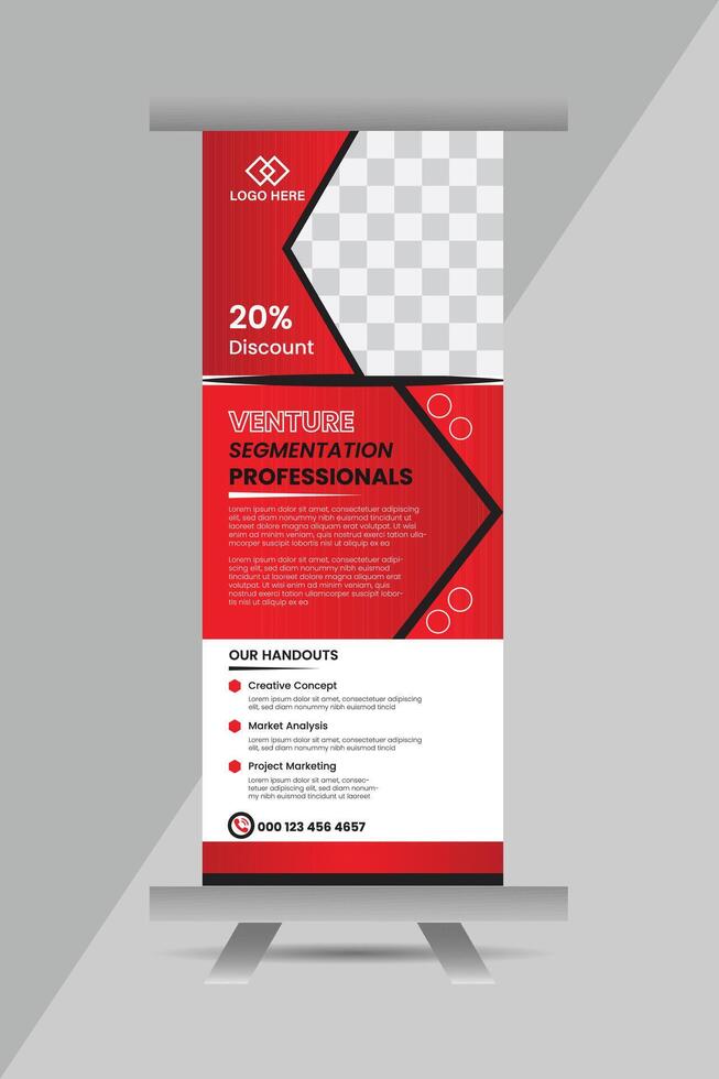 Marketing business creative template design and unique business roll-up banner template vector