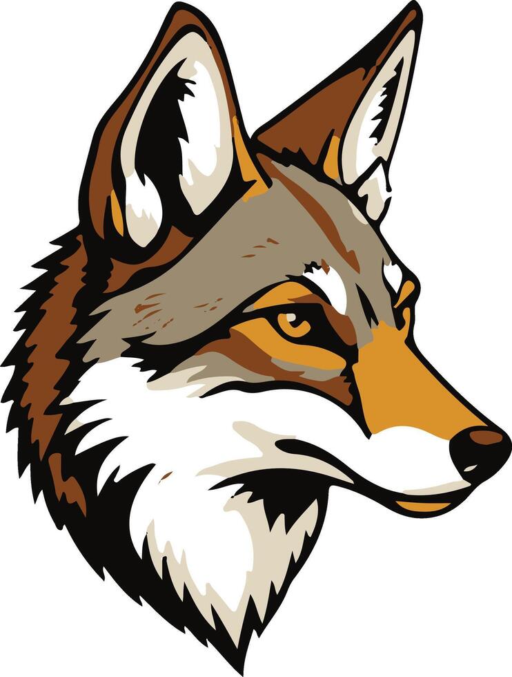 A fox head on a white background vector