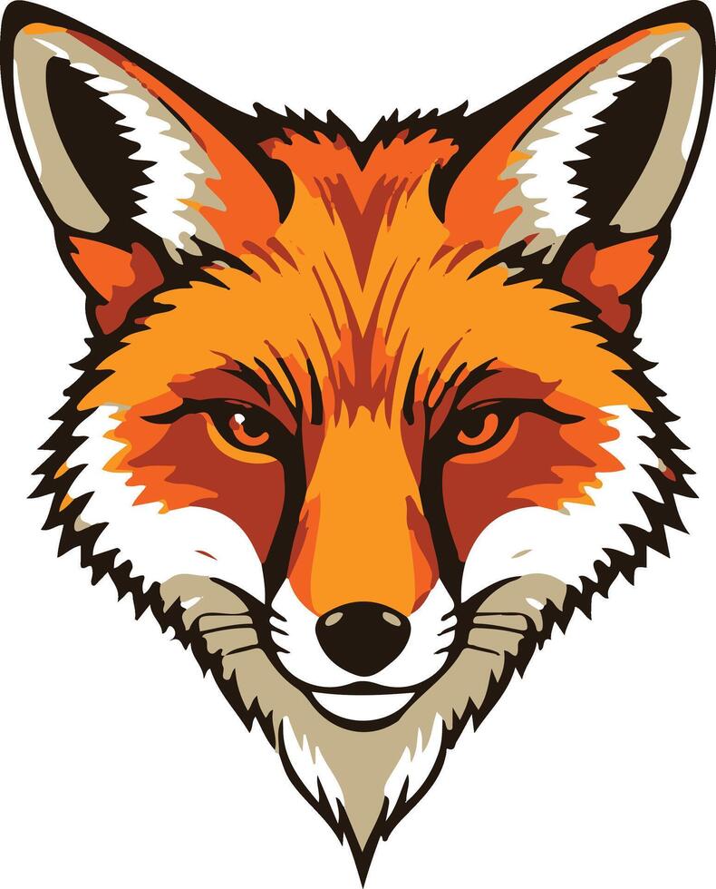 A fox head with a big, angry face vector