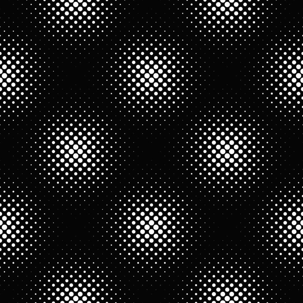 Seamless circle pattern background - black and white abstract graphic design from dots vector