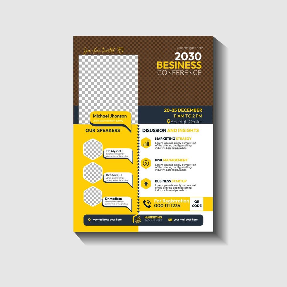Business Conference Announcement flyer template vector