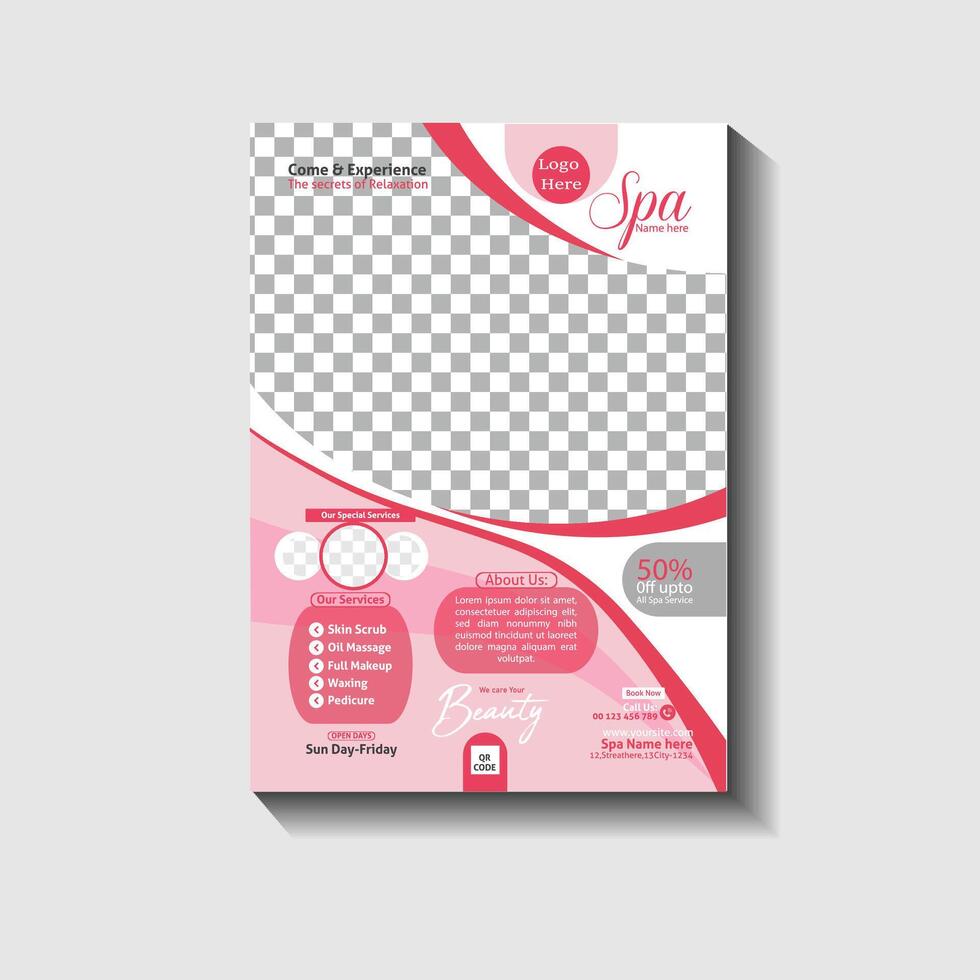 Creative flyer or poster design template for spa and beauty salons vector