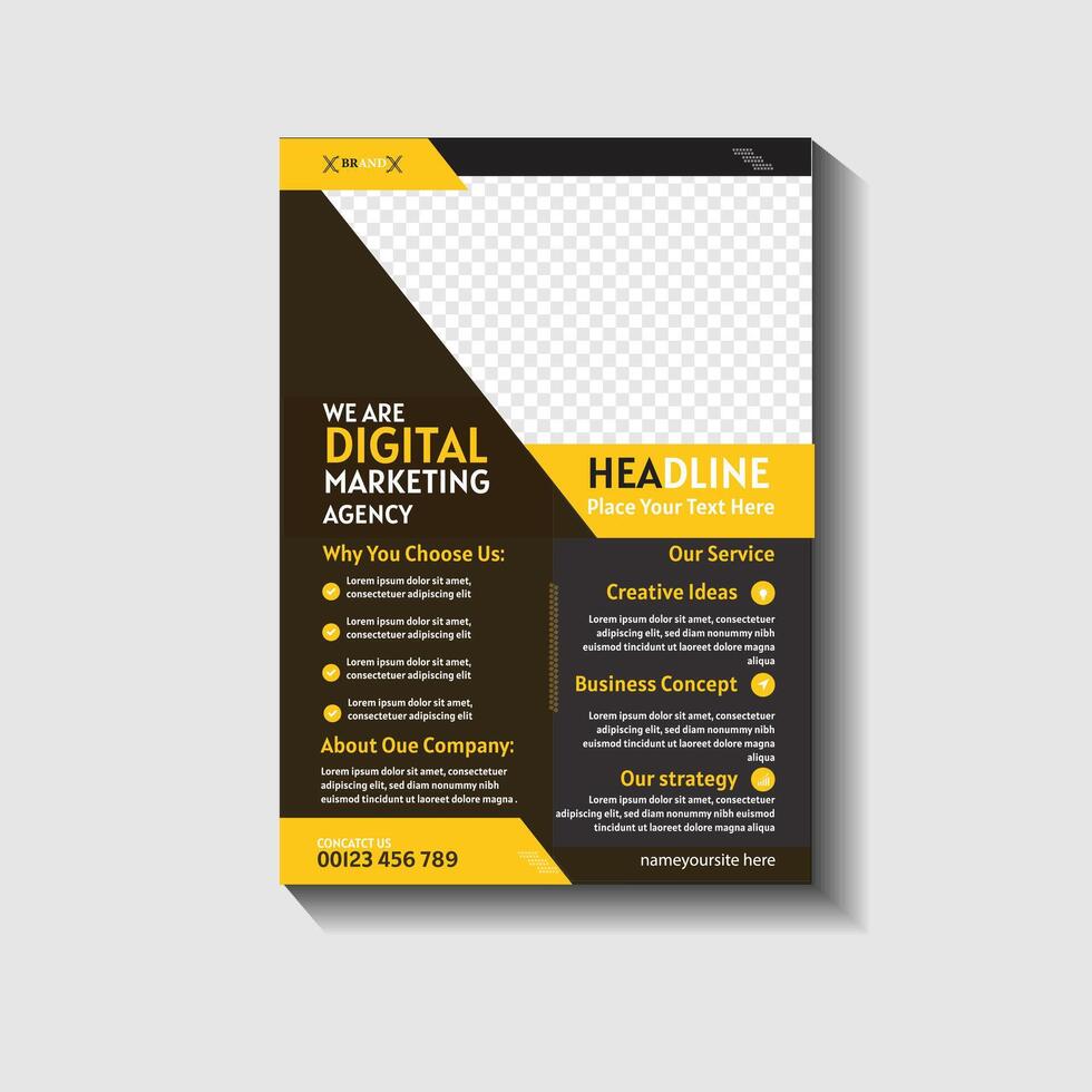 Creative digital marketing flyer or poster design template vector