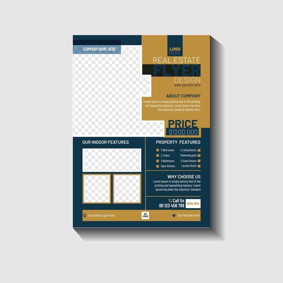 Real Estate interior Flyer Design template vector