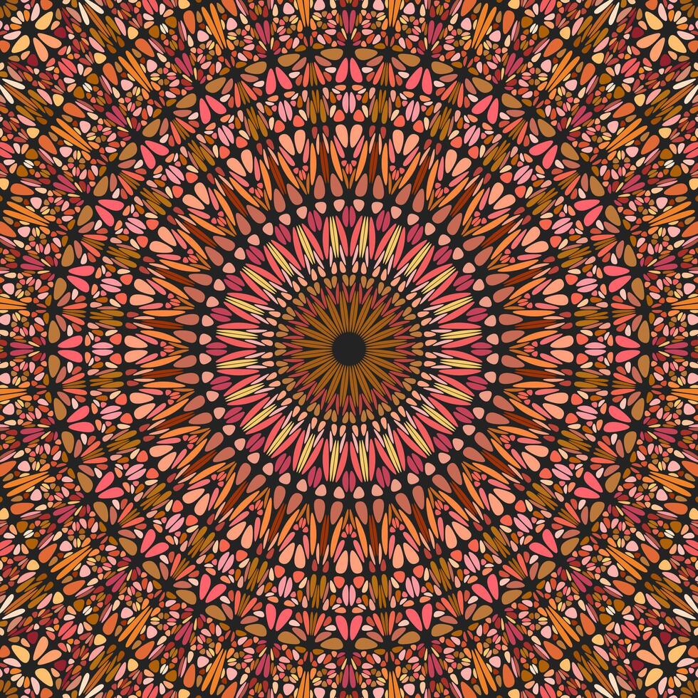 Geometrical oriental curved stone mosaic mandala background vector