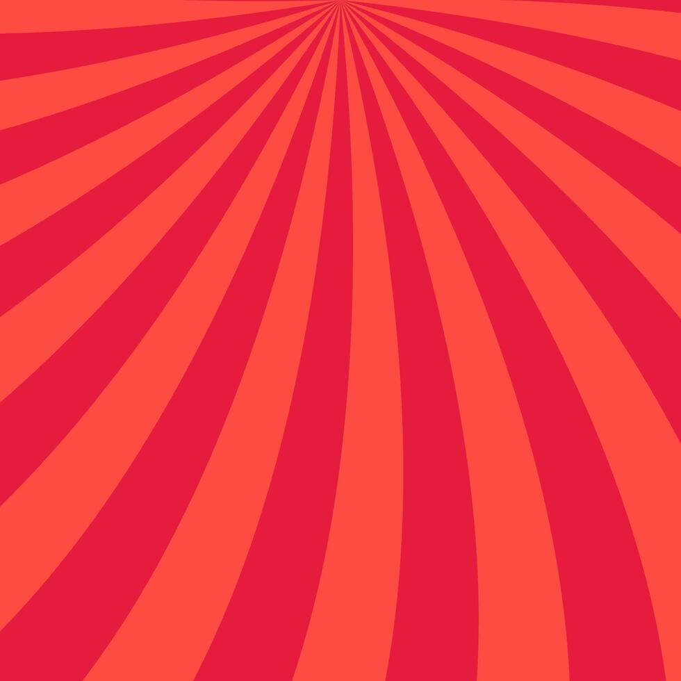 Geometrical psychedelic red curved ray background vector