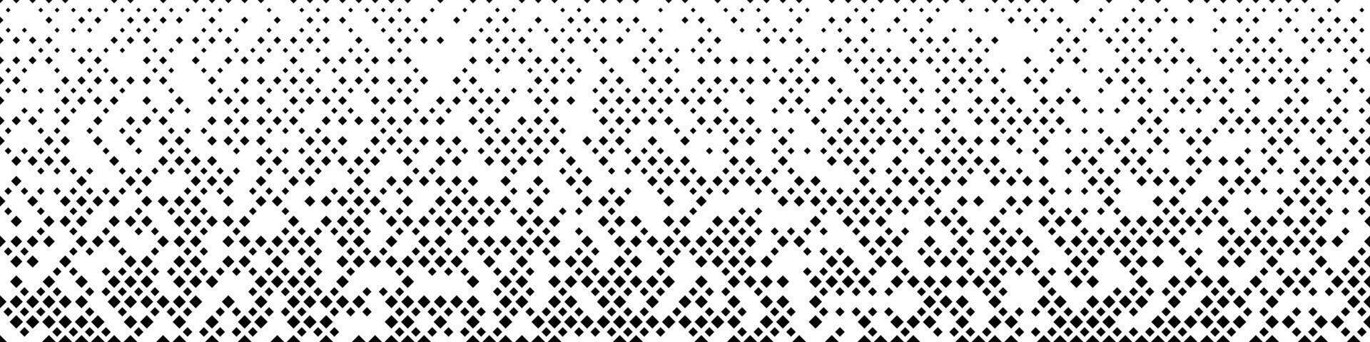 Wide repeating square pattern header background - abstract black and white graphic design vector
