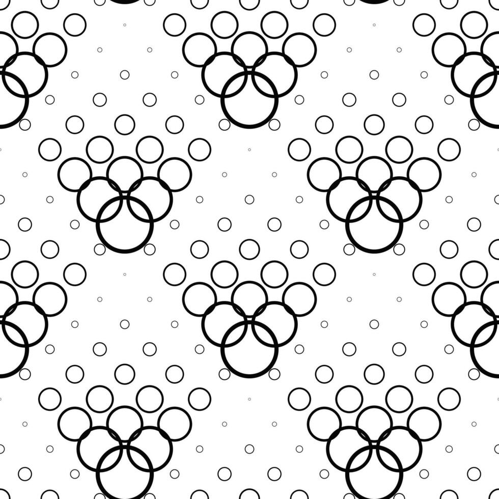 Seamless monochrome geometric circle pattern background design vector