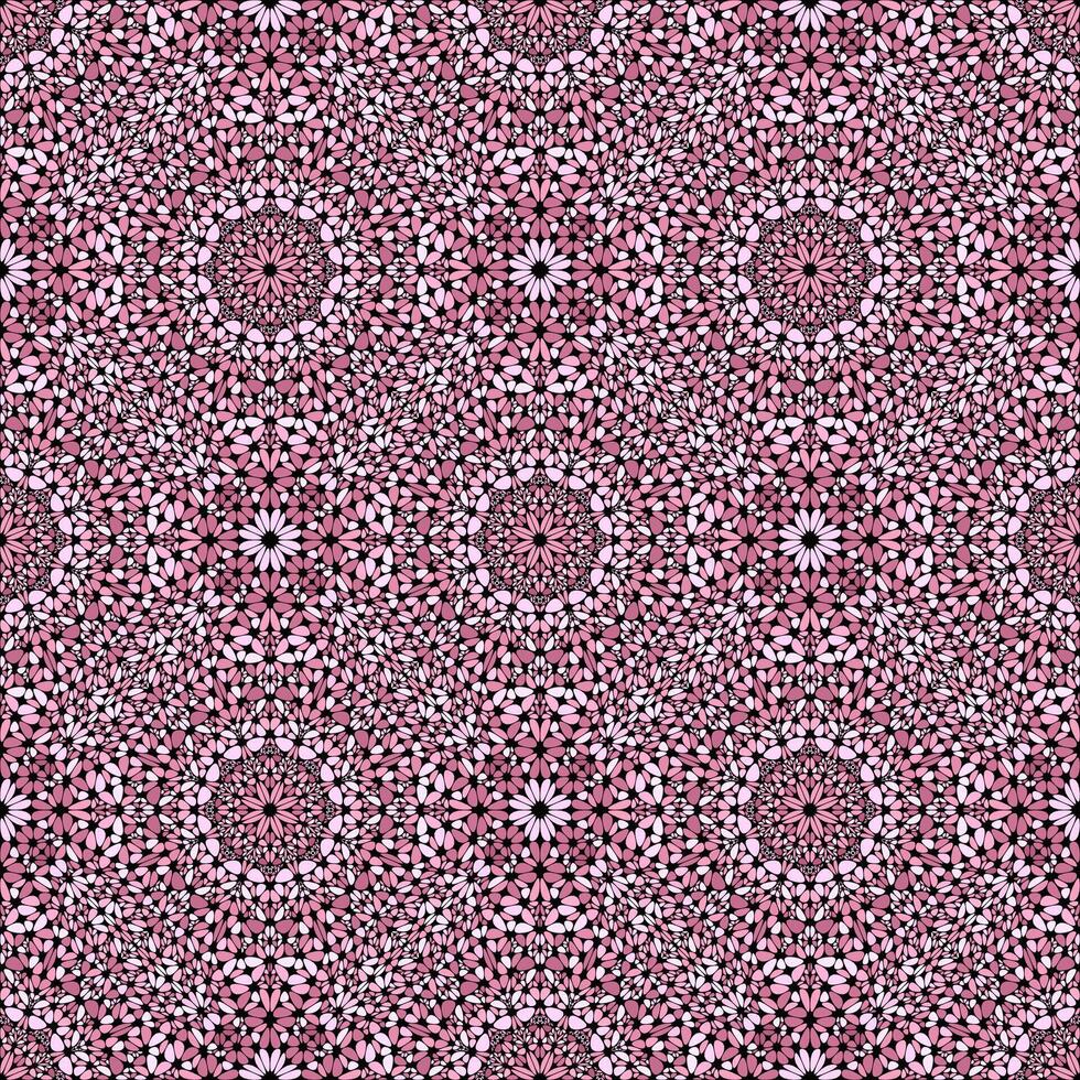 Pink bohemian abstract oriental floral ornament pattern design vector