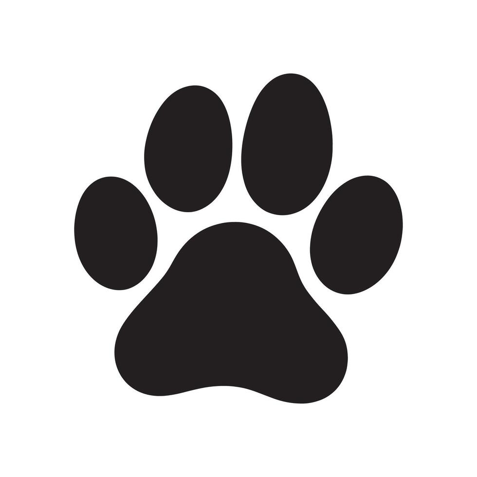 Paw Print Icon Representing Animals and Pets Editable Illustration isolated on a white background vector