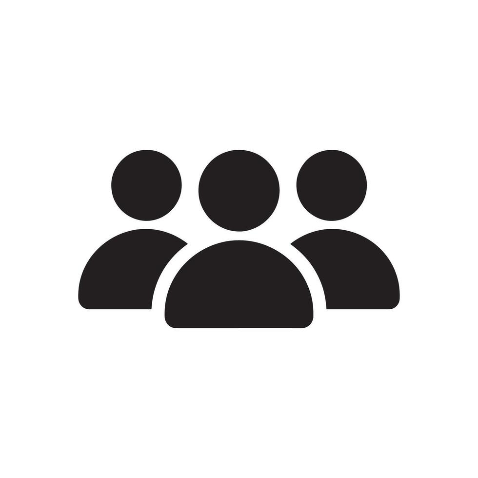 Group of Three People Editable Illustration isolated on a white background perfect for teamwork and collaboration design vector
